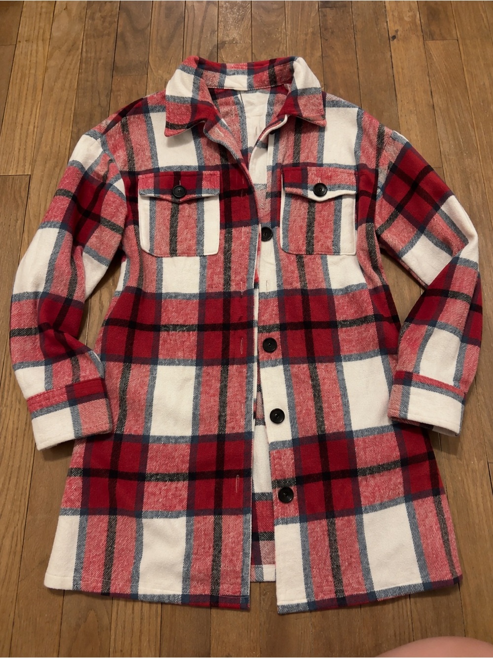 Amazon Red & White Plaid Utility Shacket